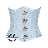 Baby Blue Brocade Gothic Burlesque Waist Training Underbust Corset Bustier Top